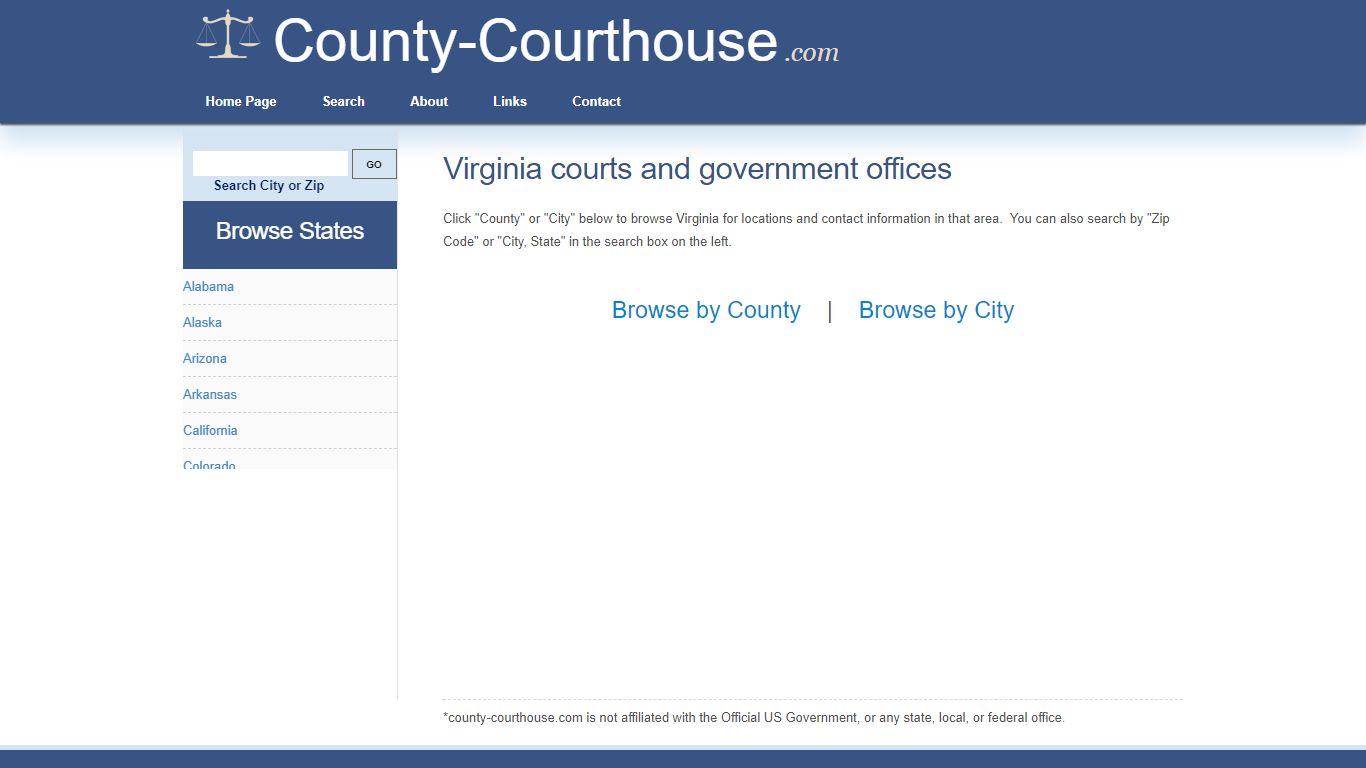 Courts in Virginia - Browse any City or County